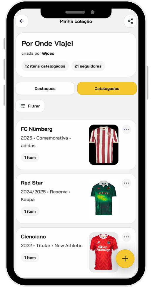 Itens catalogados no app Mais um Item